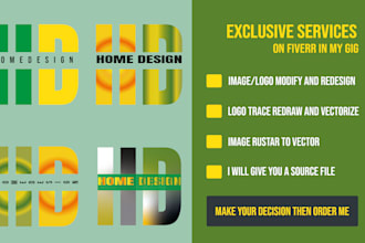 redesign,modify any logo convert the image completely to a vector