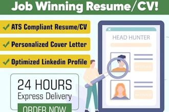 write and upgrade your resume, cv, cover letter, linkedin