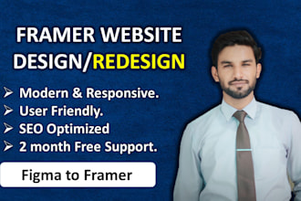 design and develop responsive framer website