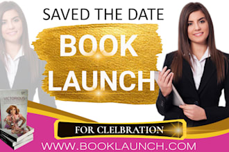 design professional  book launch, book release, event, postcard