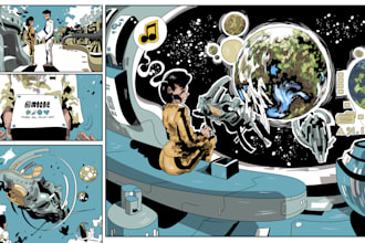 create awesome comic page or storyboard of any drawing style
