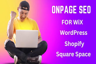 do onpage seo for wix, wordpress, shopify, square space websites