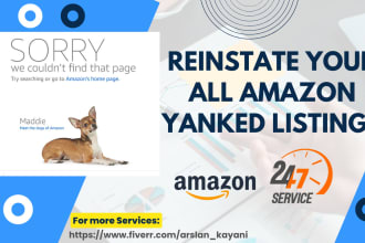 reinstate your all yanked amazon listings with detail page removed