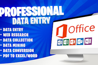 provide professional organized data entry for all documents