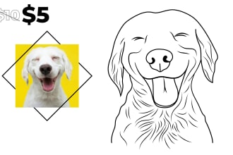 convert your pet image into outlines and line art