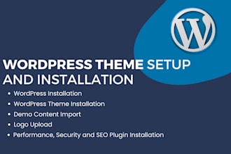 install wordpress theme and setup like a demo, demo import