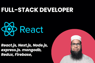 develop website with react js, next js, and node js