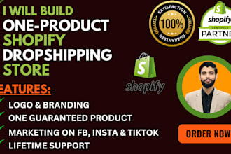 build one product shopify dropshipping store