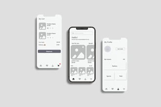 create wireframes design for mobile app or webwe