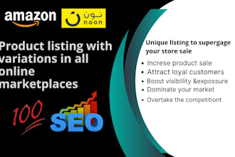 do product listing on noon, amazon or other ecommerce website