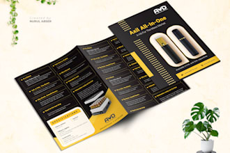 design modern trifold bifold brochure and white paper design