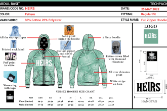 create fashion clothing tech packs and apparel designs