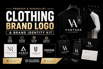 design clothing brand logo and brand identity kit