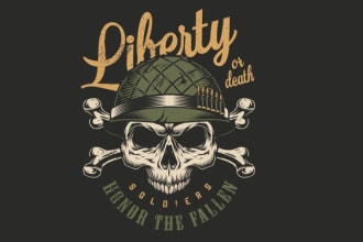design high quality military skull logo for your business with 24 hours
