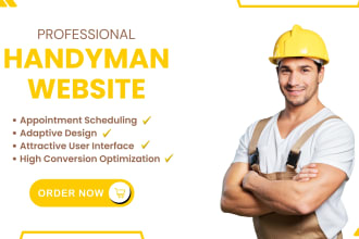 create hvac or handyman services and plumbing wordpress website
