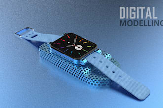 design a watch with 3d modelling and rendering