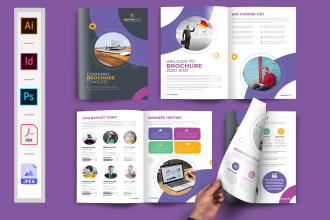 design brochure, annual report, magazine, booklet, company profile, and proposal