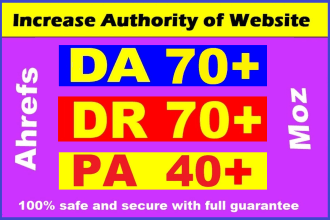 increase moz da domain authority 70 plus