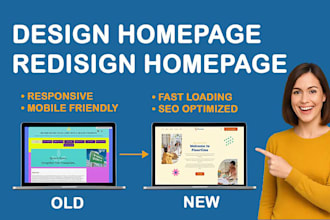 design homepage and redesign home page with wordpress page builders