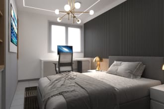 design your kitchen, living room, bedroom in 3d renderings