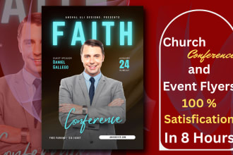 design attractive and exceptional church conference flyer, event flyer, brochure