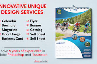 design planners, content calendars, custom journals, wall or desk calendars 2025