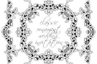 draw a frame ornament for the wedding invitation