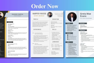 write business and finance related resume