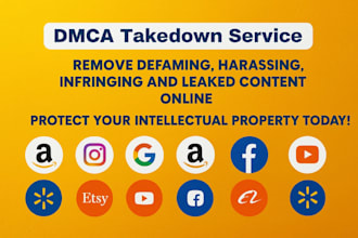 file dmca takedown and remove infringing content from amazon,tiktok, instagram