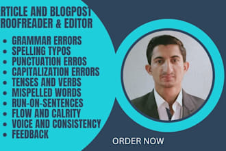do proofreading and copy editing of articles and blog posts