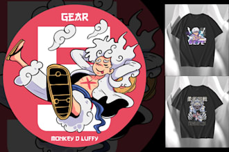 draw anime illustration for clothing, apparel or sticker