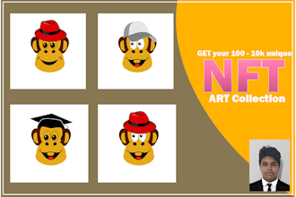 create your 100 to 10k 2d unique nft collection