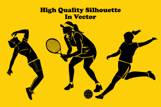 draw black and white vector line art stencil silhouette logo