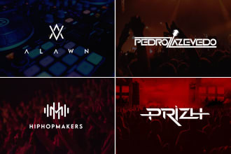 do 2 dj music logo, band,singer, edm producer, text, design