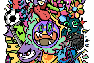 make colorful doodle illustrations for you in my style