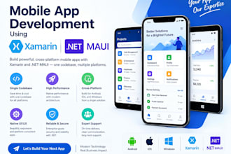 mobile apps development using dot net maui or xamarin forms
