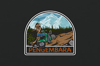 create outdoor t shirt design with hand drawn style