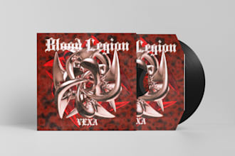 make a 3d abstract metalheart or depthcore style album cover