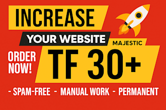 increase website majestic trust flow tf 30 plus