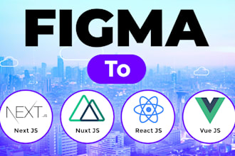 convert figma to react js and vue js