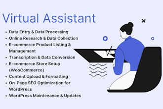 be your virtual assistant for data entry, wordpress and social media marketing