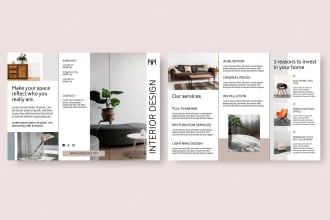 create eye catching tri fold brochure and bi fold brochure
