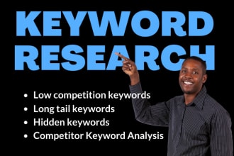 do SEO keyword research, long tail, niche key word search for websites