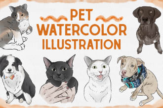 draw a simple portrait of your pet in watercolor style