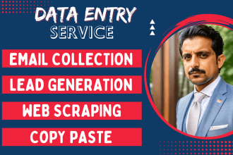 do excel data entry web scraping email collection copy paste and research