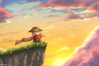 draw anime background, landscape illustrations