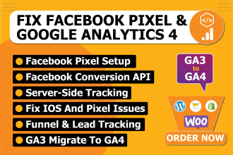 fix or setup facebook pixel conversion api,google analytics 4,ga4 shopify