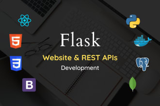 develop python web app or API using flask, react and docker