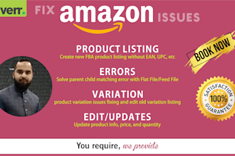 create parent child listing or fix amazon variation listing issue by flat file
