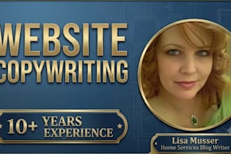 write website copywriting SEO, web copy homepage, and service pages